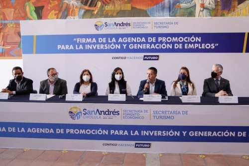 Ayuntamiento de San Andrés Cholula firma agenda de promoción para la inversión