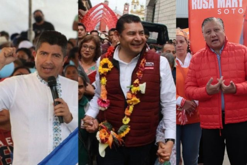 Los tres participantes para la gobernatura de Puebla: Eduardo Rivera, Alejandro Armenta y Fernando Morales cerrarán precampañas