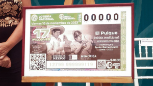 La Secretaria de Cultura de Puebla presentó el billete de lotería conmemorativo al Pulque