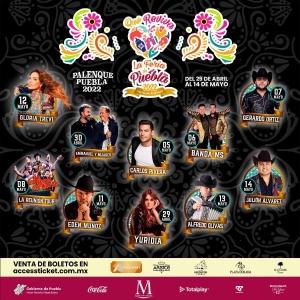 Presentan cartel del Palenque de la Feria de Puebla 2022; organizadores garantizan eventos de calidad