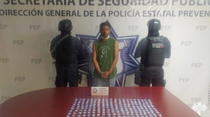 En Atlixco, Policía Estatal captura a presunto distribuidor de droga