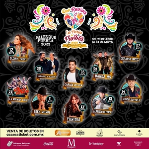 Estos son los artistas confirmados para el palenque de la Feria de Puebla 2022