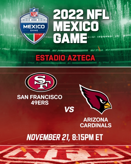 Los 49’s de San Francisco y Cardenales de Arizona equipos de la NFL, jugarán en el Estadio Azteca