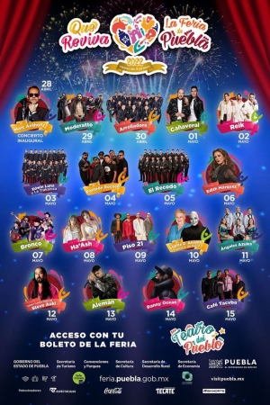 Cartel oficial del Teatro del Pueblo de la Feria de Puebla 2022