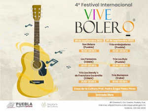 Impulsa gobierno estatal regreso del Festival Internacional “Vive Bolero” en Puebla