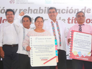 Mejora gobierno de Sergio Salomón infraestructura educativa en municipio de Juan C. Bonilla