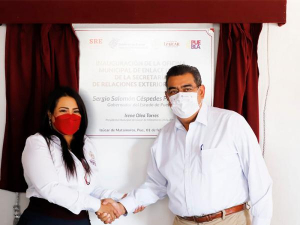 En Izúcar de Matamoros, Céspedes Peregrina inaugura oficina municipal de enlace de la SRE