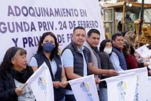 Inicia ayuntamiento de San Andrés Cholula adoquinamiento en la junta auxiliar San Antonio Cacalotepec