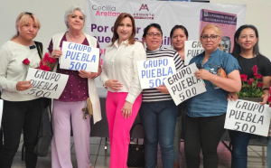 Ceci Arellano se reúne con integrantes del Grupo Puebla 500