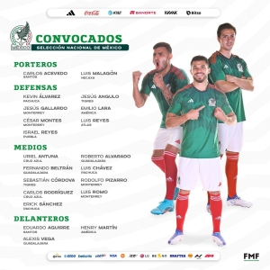 Esta es la convocatoria de seleccionados para el próximo amistoso México vs Paraguay en Atlanta
