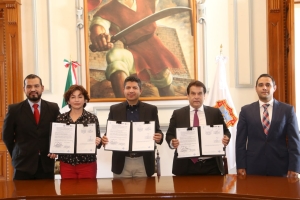 Firman convenio Ayuntamiento de Puebla y CEDH