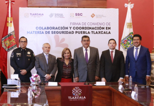 Firman Puebla y Tlaxcala convenio para reforzar seguridad y coordinación para prevenir y combatir la delincuencia