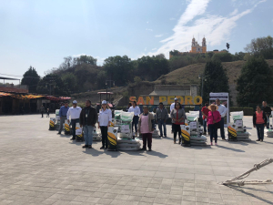 Entrega de fertilizante y semilla mejorada para el campo de San Pedro Cholula.