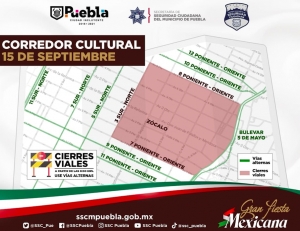 Alista Ayuntamiento de Puebla corredor gastronómico cultural para 15 de Septiembre