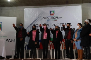 Rinden protesta los 7 ediles  Auxiliares de Chignahuapan.