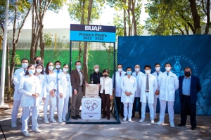 La Rectora Lilia Cedillo colocó la primera piedra del Centro de Simulación y Desarrollo de Habilidades Clínicas en beneficio de estudiantes de Medicina