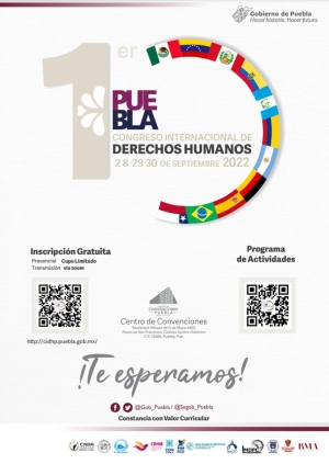 Realizará gobierno estatal “1er. Congreso Internacional de  Derechos Humanos, Puebla 2022”